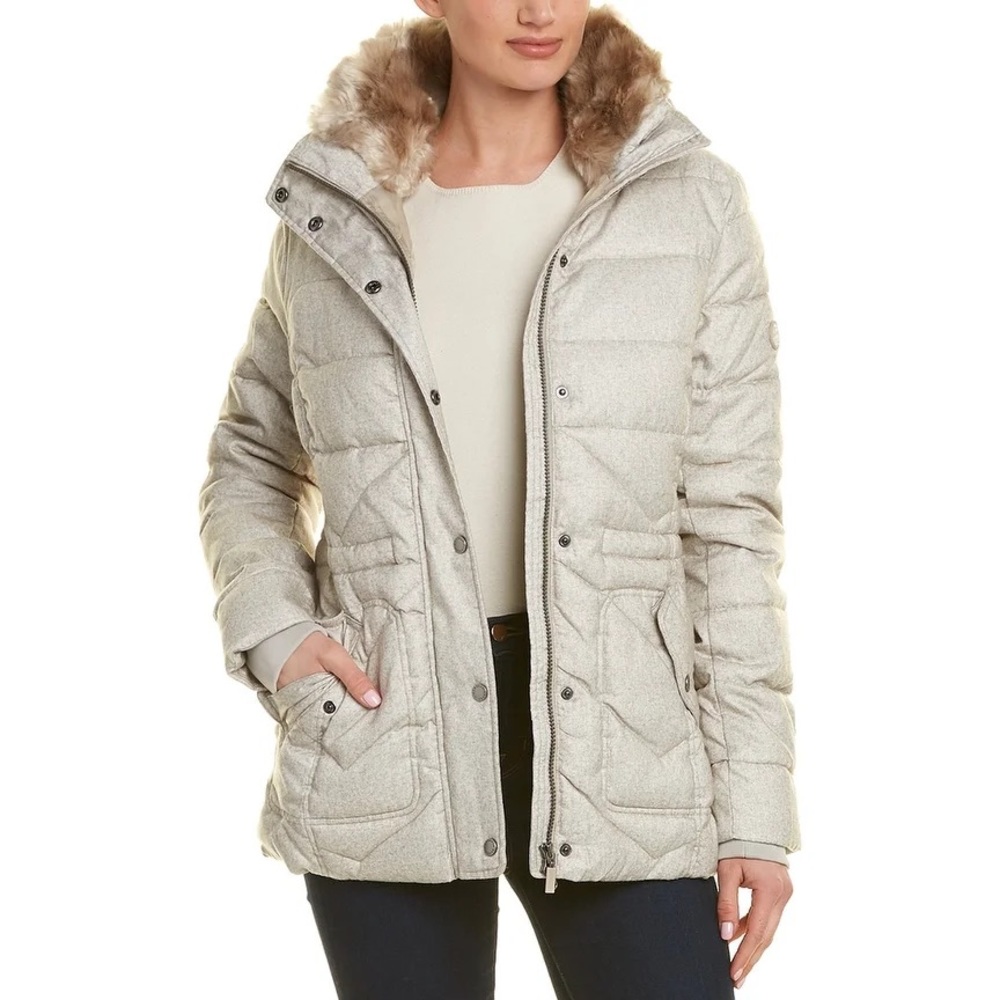 Like New Barbour Langstone Fur Quilted Coat